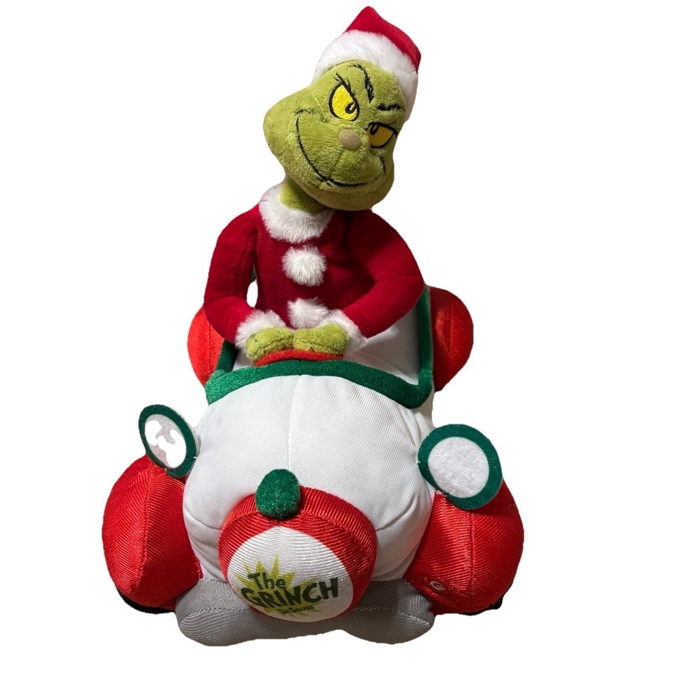 Dr Seuss The Grinch Animated Riding in White Car Your A‎ Mean One GemmyPlush
